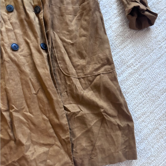 Zara Tan Double-Breasted Trench Coat Dress NWT - Picture 4 of 13